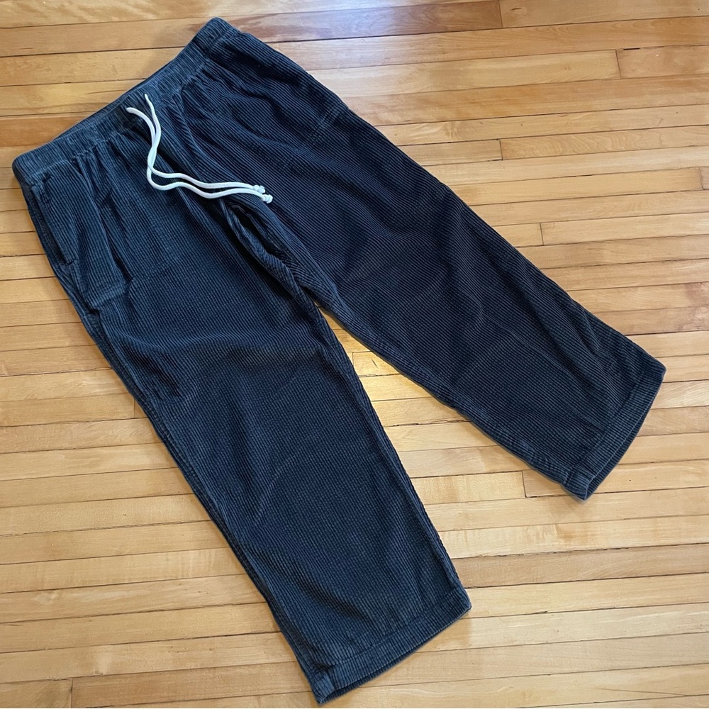 AERIE Corduroy Low Rise Pant Slouchy Fit Wide Leg Elastic Drawstring Waist - Picture 4 of 14